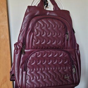 Lug Vegan Leather Hatchback Backpack (wine color)
